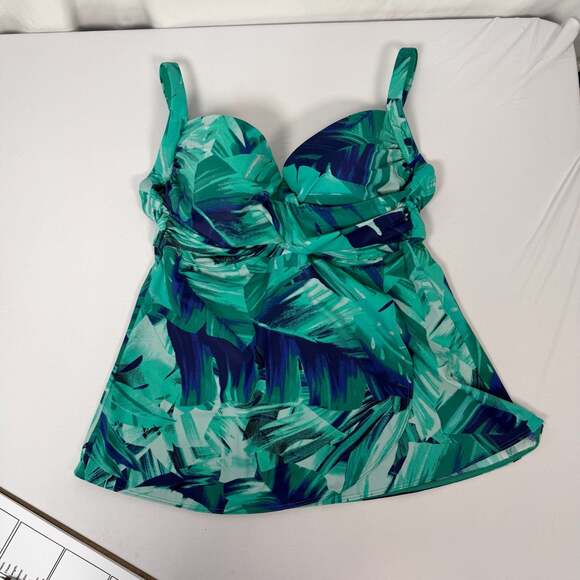 Soma Other - Soma Tropical Leaf Print Underwire Tankini Swim Top 38D